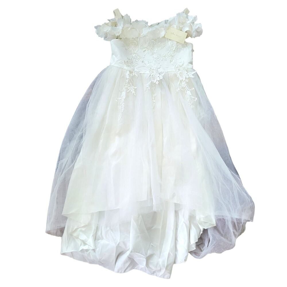 trish scully child ivory belle gown Baptism Wedding Formal Big Kid SZ 12 NWT
